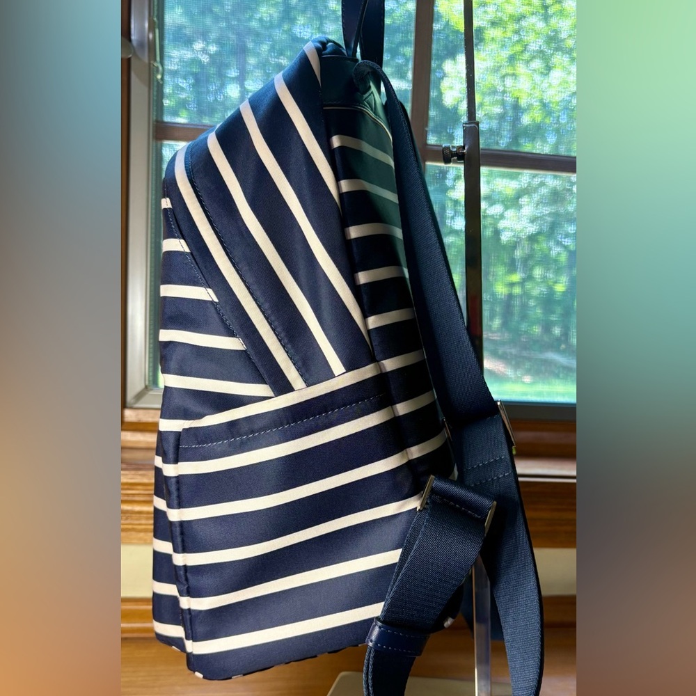 Kate Spade Striped Backpack in Navy and White - Picture 4 of 14
